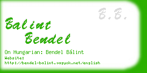 balint bendel business card